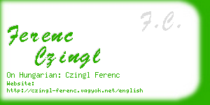 ferenc czingl business card